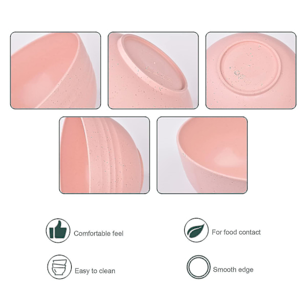 Sæt med 5 ubrudsikre plastskåle - Genanvendelige pastas skåle - 18 oz store skåle til salat, pasta, ris, nudler, suppeskåle (pink) - Excellence