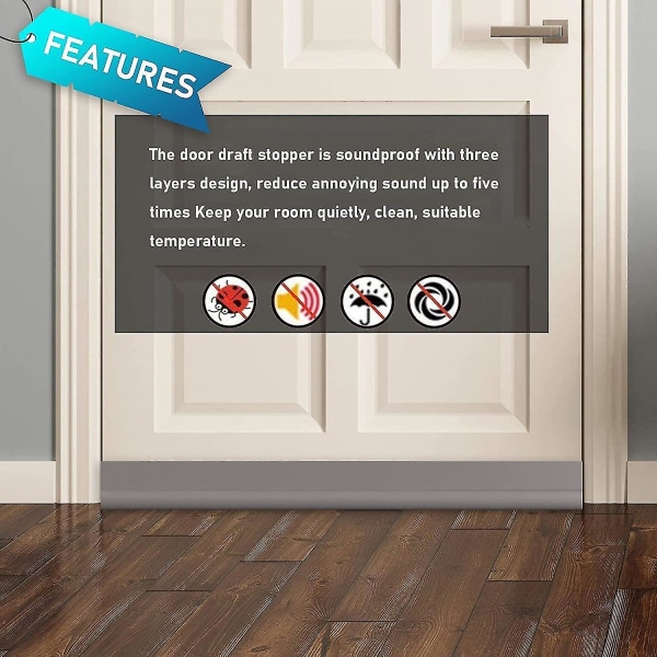 Dörrdragstopp, ensidig dörrdragpropp, justerbar dörrsvepljusskydd, självhäftande bottentätningslist för innerdörrar