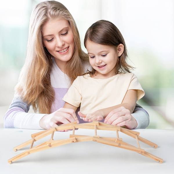 Tre DIY Beili Bridge Barneutdannende Mini Byggeklosser Baby Vitenskapseksperiment Montering Balanse Leke