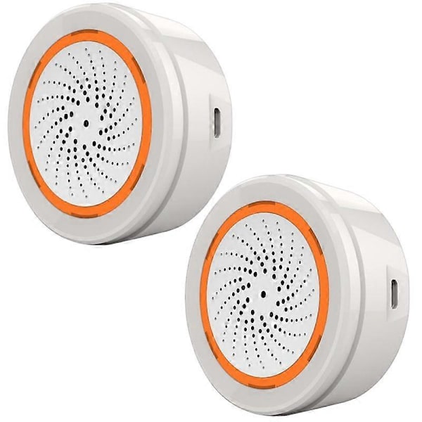 1/2 st Tuya Zigbee Smart Siren Alarm Temperatur- och Luftfuktighetssensor Hem Säkerhet med Strobe-varningar Fungerar med TUYA Smart Hub
