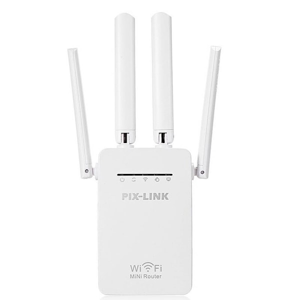 WR09 Netværksforstærker med fire antenner, 300M Router Extender WiFi Repeater