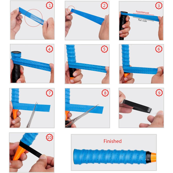 Ketchergreb 3-pak Tennis/badminton/squash ketcher ydre greb Skridsikkert perforeret superabsorberende greb