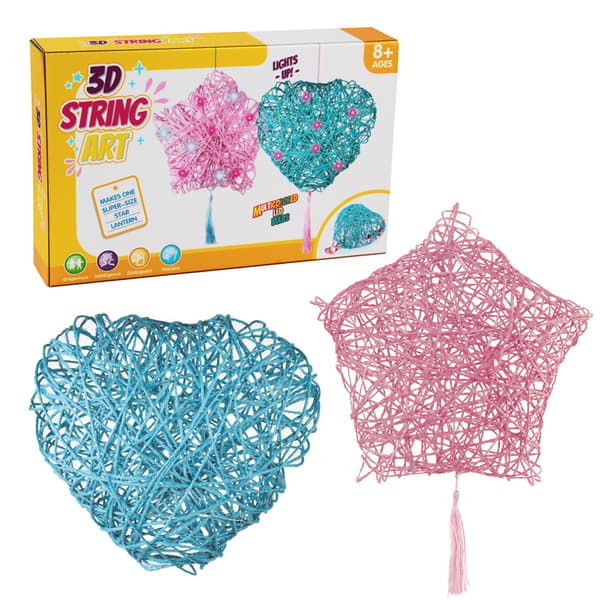 DIY Garnlanterne, Kreativ 3D String Lanterne, LED 3D String Art Gave