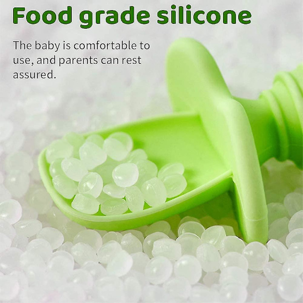 Silikon Babyskje Silikon Gaffelsett Silikon Babyskje. Baby Kort Gaffel Skje. Ergonomi-mxbc