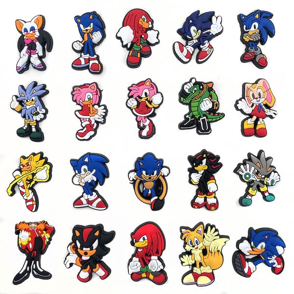 Sonic the Hedgehog Crocs Sko Blomst Spenne PVC Myk Croc Sko Blomst Spenne Sko Tilbehør