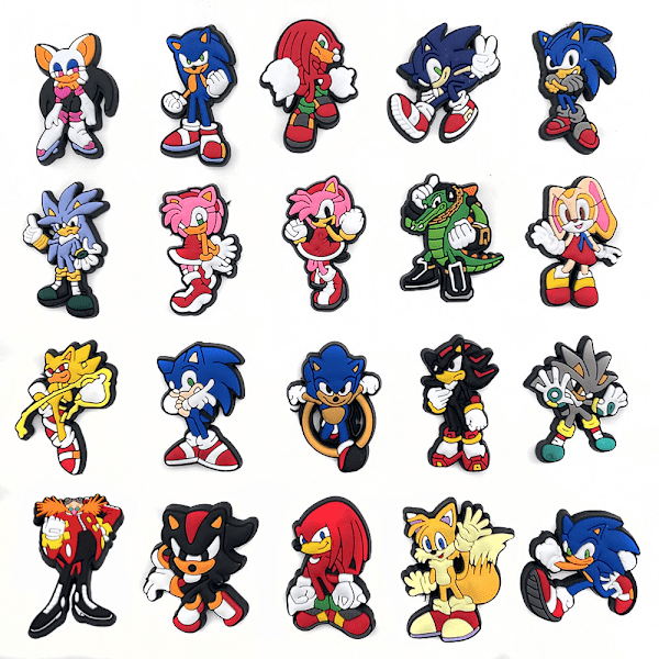 Sonic the Hedgehog Crocs-skor Blomma Spänne PVC Mjuk Croc-sko Blomma Spänne Skotillbehör