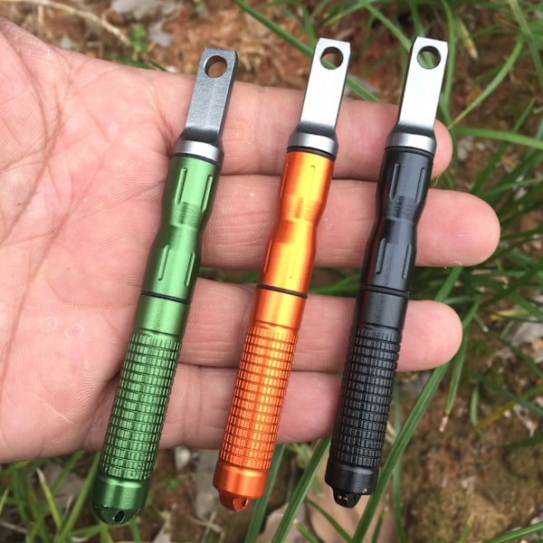 3-pack CNC helt vattentät utomhus flinta eldpinne med superhård legeringsskrapa, utomhus camping överlevnad EDC-verktyg