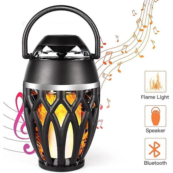 2-pack utomhus Bluetooth-högtalare, Bluetooth 5.0 LED-flamhögtalare, Ipx5 vattentät flamficka atmosfärhögtalare, flamplampa, presenter till män kvinnor