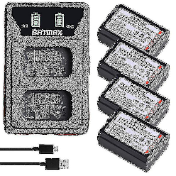 Laddare 4X 2000Mah Np-Fw50 Np Fw50 Batteri + Led Usb Dubbel Laddare För Sony A6000 A6400 A6300 A6500 A-YuJia