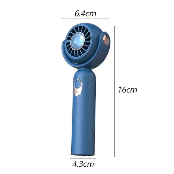 Bærbar håndholdt ventilator, halsbåndsventilator, mini bordventilator, multifunktionel ventilator (blå)