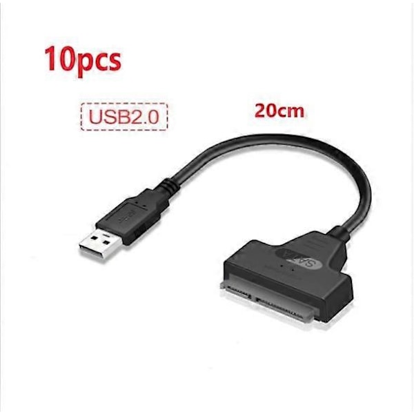 USB3.0 2.0 - SATA-kaapeli, tukee adapterikaapelia, tukee kiintolevyä 2,5 tuuman yhteensopivalle kiintolevylle, kaapelisovitin, adapterikaapeli