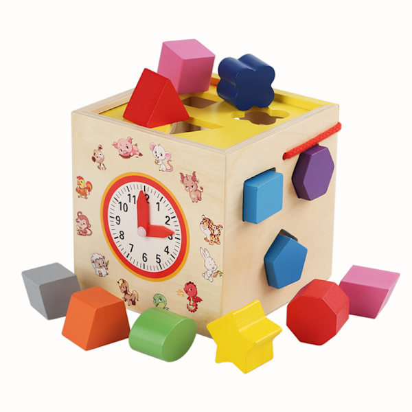1 st geometrisk form matchande pusselspel för barn, pedagogiskt hjälpmedel, Montessori-leksaker, 12-håls pussel