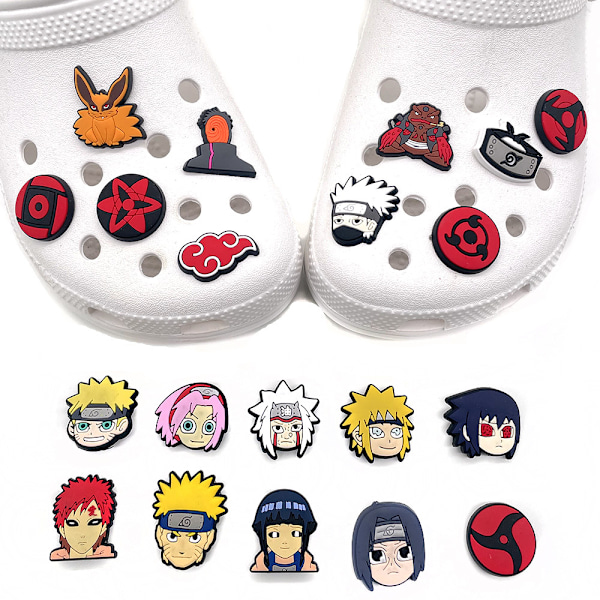 Naruto-sarjan irrotettavat Crocs-kengän kukkakoristeet PVC-pehmeä puutarhakengän koristeellinen solki