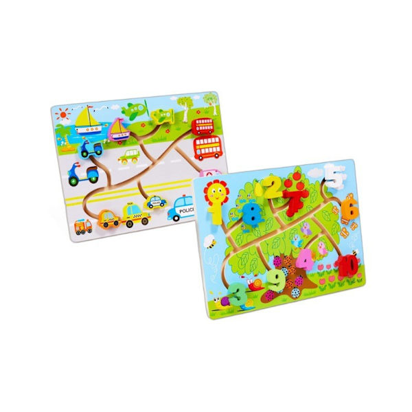 2-pack children's walking maze game digital forest and city vehicle walking game brain logical thinking concen