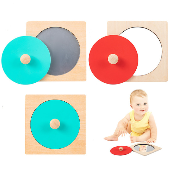Nytt produkt Montessori Montessori pedagogiske hjelpemidler baby speil puslespill barns tidlig utdanning pedagogiske leker