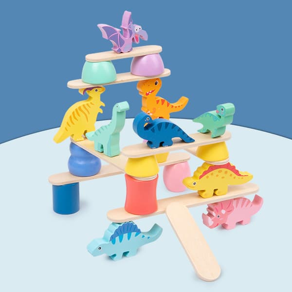 Barnebelysning Desktop Fun Puzzle Dinosaur Stacking Animal Balance Stacking Foreldre-barn Interaktiv