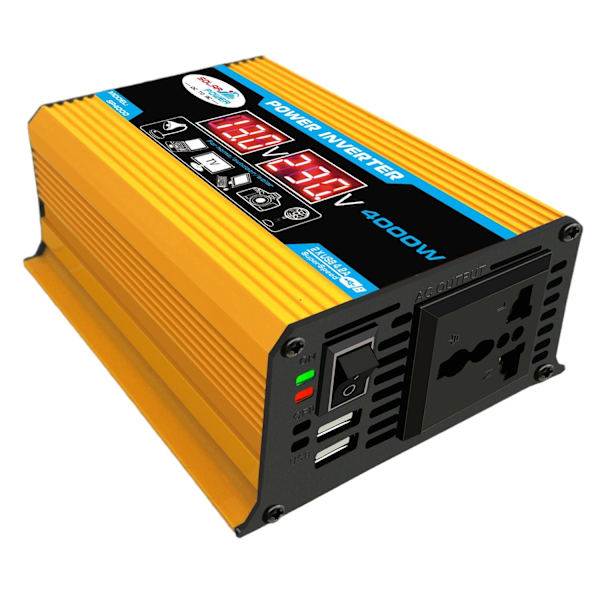 4000W topp DC 12v til AC 220V omformer, bil lader inverter, DC12V til AC220V