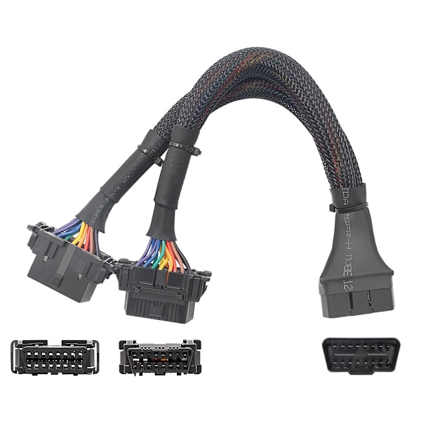 Bil OBD 1-til-2 kabelharness, to specifikationer af hunspænde, fulde ben og fulde ledninger, konverteret kabel