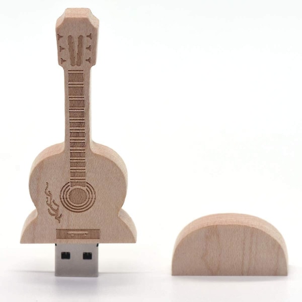 Maple Wood Guitar USB Flash Drive Memory Stick Trä tumdrivare Gitarrpresenter Nyhetspresent (32gb, valnöt)