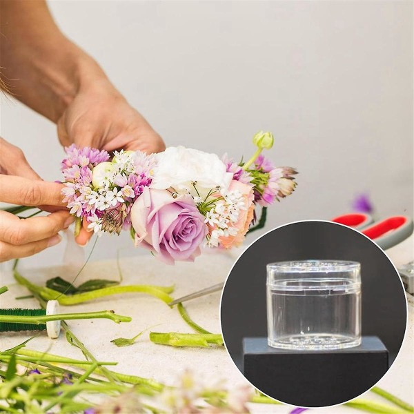 3 stk Spiral Ikebana stilkholder, gennemsigtigt genanvendeligt blomstergitter til vase, blomstrende til blomster (1L+2S)