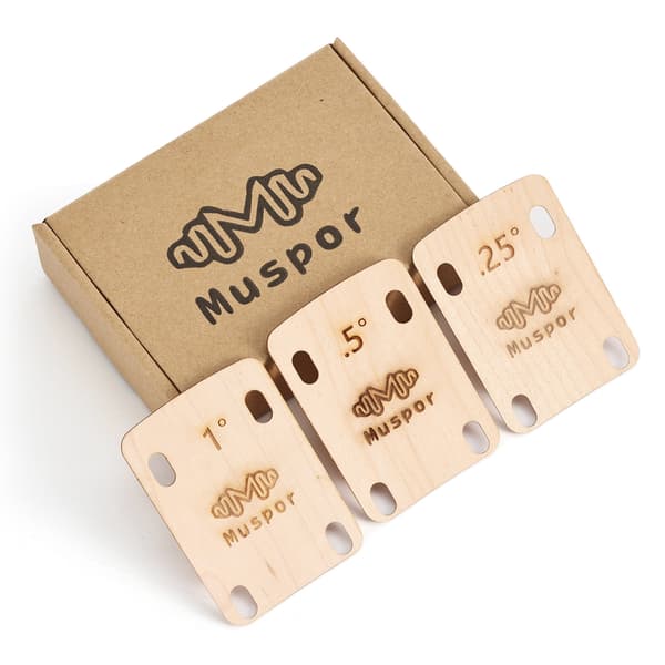 3-pack Elektrisk Gitarrhals Maple Shims Halsbottenjustering Shims 0,25, 0,5, 1 Grad