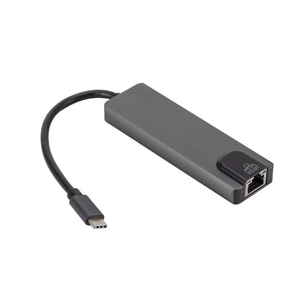Dockningsstation Typ-C till HDTV USB-C HUB Nätverkskort TYP till Gigabit Nätverkskort HD