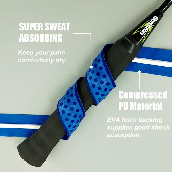 Ketchergreb 3-pak Tennis/badminton/squash ketcher ydre greb Skridsikkert perforeret superabsorberende greb