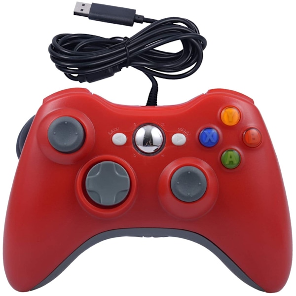 XBOX 360 LANGallinen OHJAIN USB-tietokoneohjain PC-pelaamiseen LANGallinen OHJAIN, punainen