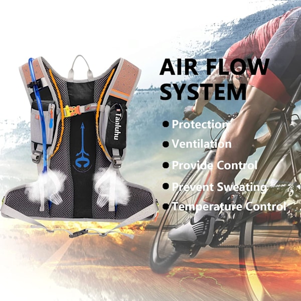 2L Hydreringssekk med hydreringspose, 25L Sykkelryggsekk med hydreringspose for Ski, Løping, Fotturer, Sykling, Unisex