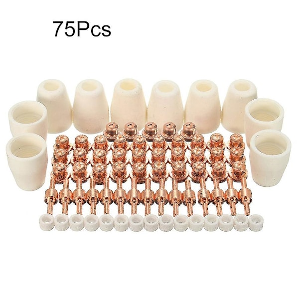 75pcs Plasma Tips Nozzles Electrodes For Pt-31 L-g-40 Cutting Torch Cut40 Cut50