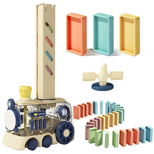 Engelsk version domino tåg automatisk kortutdelning byggsten bil barns leksak