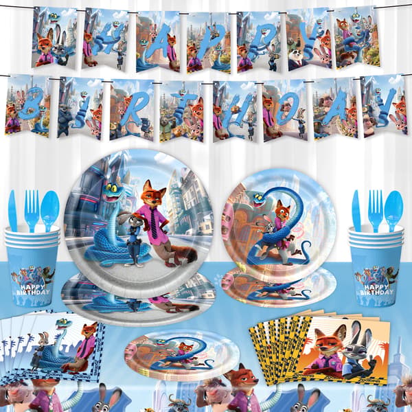 Zootopia-tema födelsedagsfest dekorationsset 1