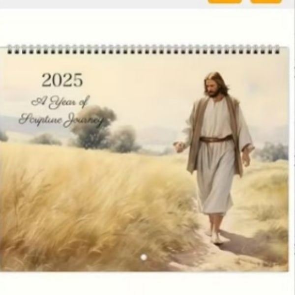 2-pakks Jesus Kunst Veggkalender - Jesus Posterkalender, 2025 Kristent Tro på Jesus