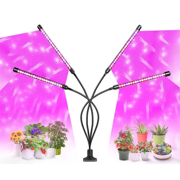 INF Växtlampa / Växtbelysning med 4 Flexibla LED-lysrör, 1-pack