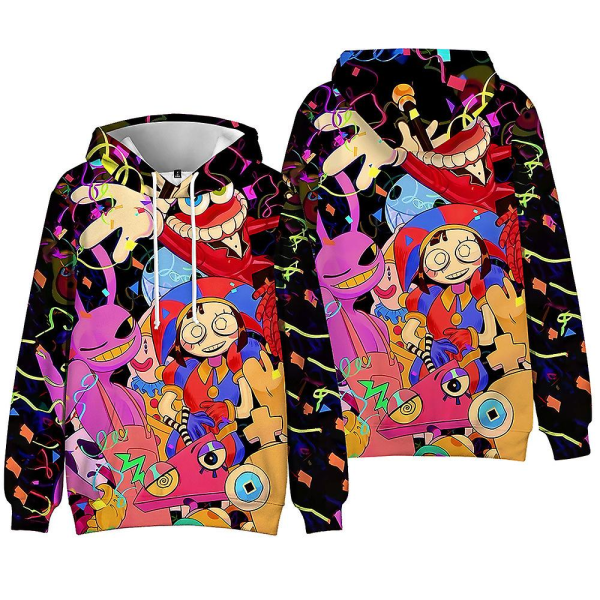 The Amazing Digital Circus 3d Print Huvtröjor Toppar Barn Tonåringar Pojkar Flickor Casual Hood Pullover Sweatshirt