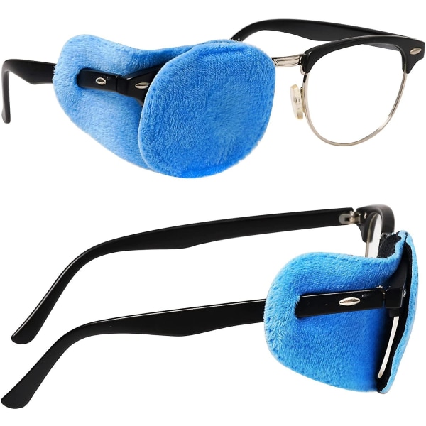 12-pack ögonlappar för barn, flickor, pojkar, mjuk sammetsögonplåster för glasögon, lata ögonplåster