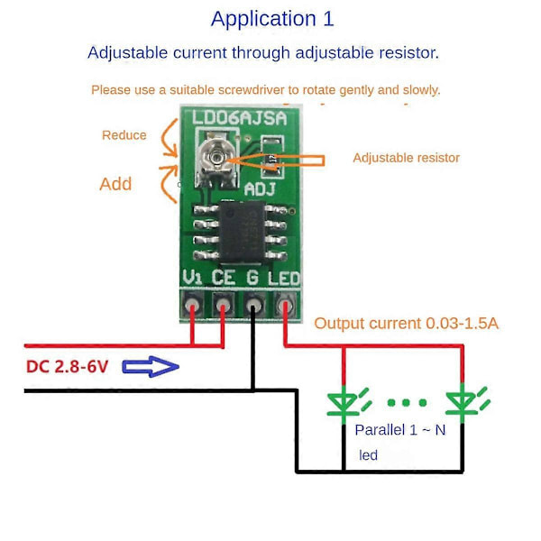 5 stk 30-1500MA Justerbar Konstant Strøm LED Driver DC 3.3V 3.7V 4.2V 5V PWM Kontrolkort Buck P