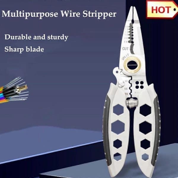 7-tommers multifunktionel kabelstripper, multikabelklipper til stripping