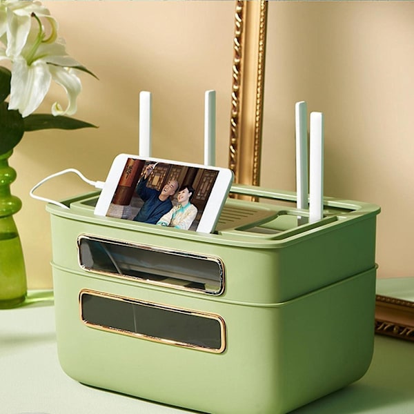 Wifi trådlös router förvaringsbox Desktop Modem Organizer Hylla Hem