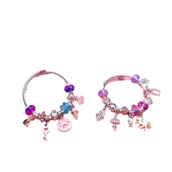 99 stycken tecknade sjöjungfruenhörning Ocean Series Kids DIY armband flicka handgjorda pärlor set presentask