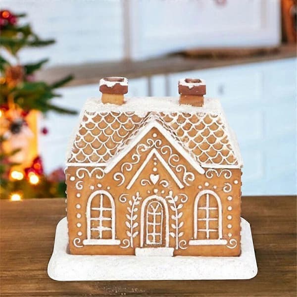 Harpiks Snetop Gingerbread Hytte Røgelsebrænder Julehytte Røgelsebrænder Dekoration