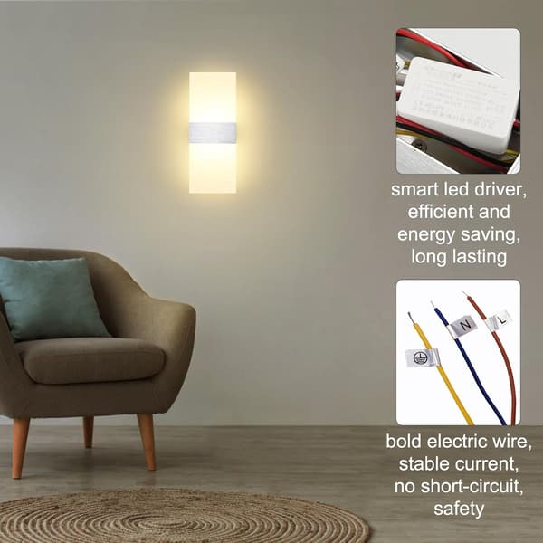 Moderne LED Innendørs Vegglampe 6W, Varm Hvit