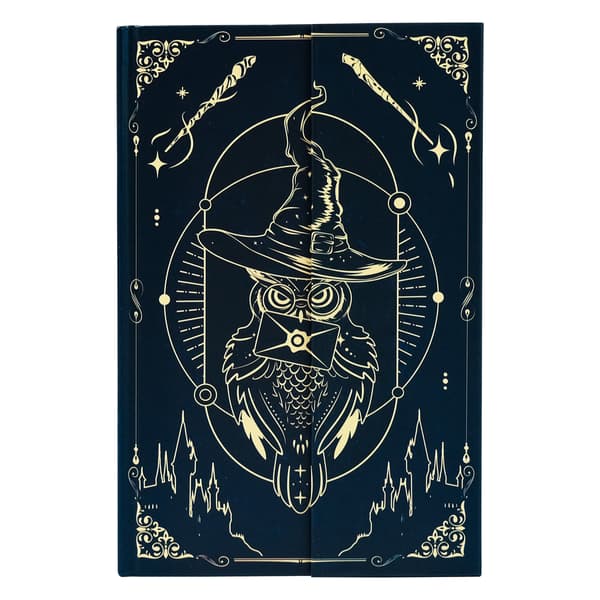Magic Hat Academy Ugle Hardcover Notesbog, Kreativ Magnetisk Notesbog, Studenterjournal, Dagbog, Lille Blå Notesbog T01041999