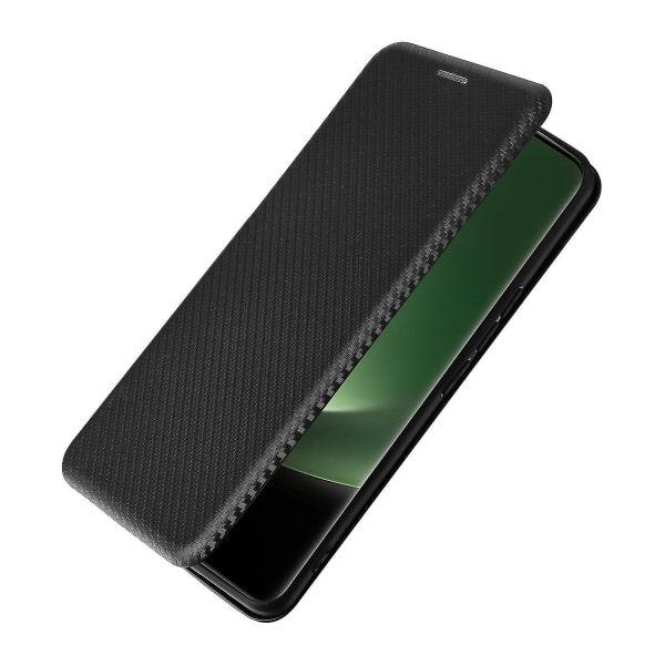 För Xiaomi 13 Ultra Pu Phone case Carbon Fiber Texture Stand Card Slot Cover - Grön