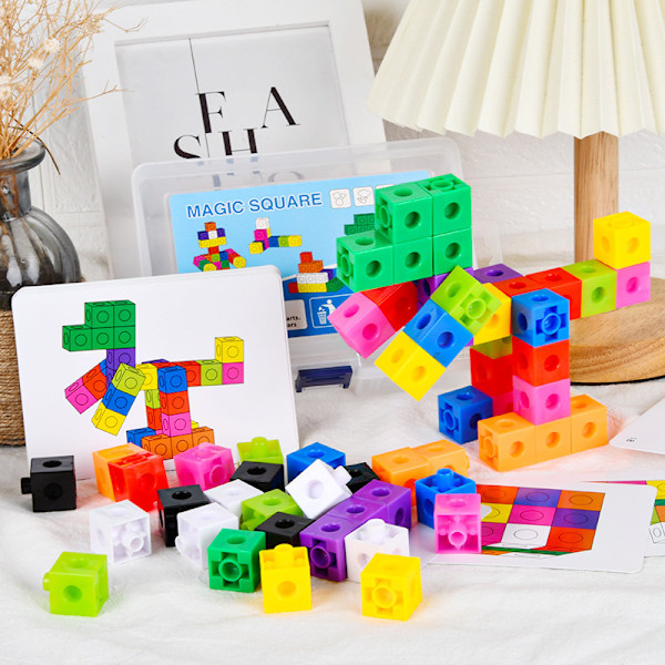 1 st Kindergarten Intelligence Rubiks kub Små block montering byggstenar plast plugin barn