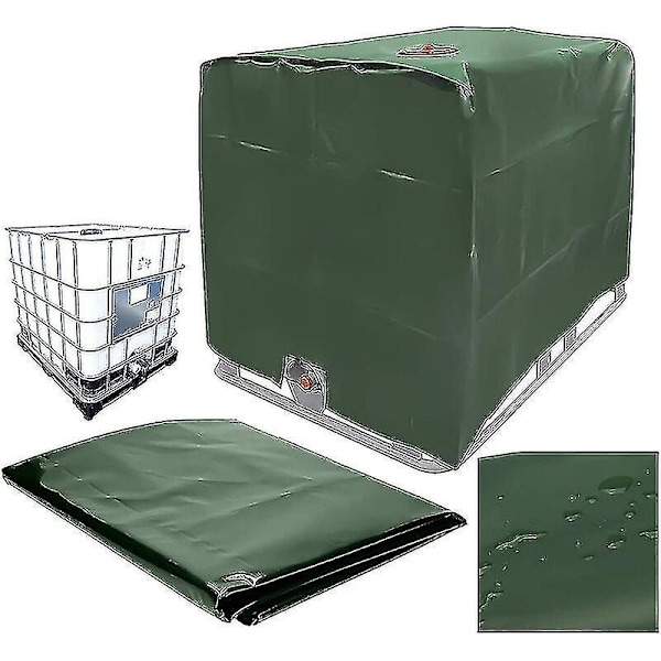 Water Tank Cover, Ibc Tank Cover For 1000l Tank, Water Tank Container Protective Cover, Dustproof Anti-uv Rainproof, 120x100x116cm (green) Tw