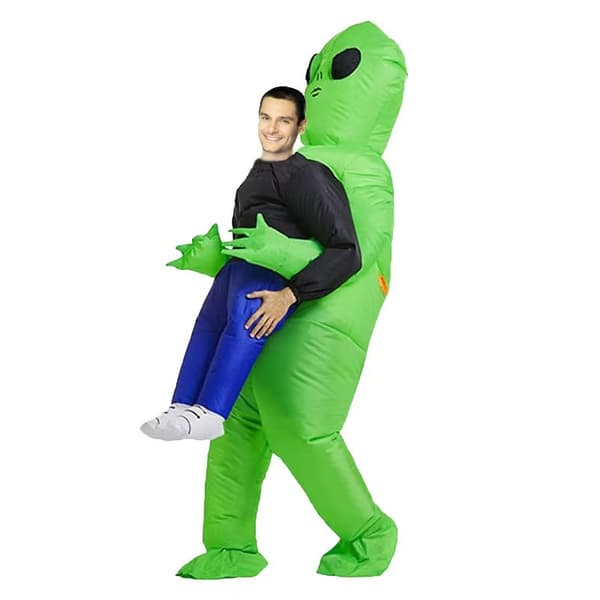 Oppblåsbart kostyme: Alien-bortføring, grønn Children's Version 120-140CM