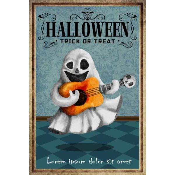 Halloween-aiheiset seinäkoristeet, vanhan raudan tunnelmaa henkivä koristemaalaus, retro Halloween-rauta