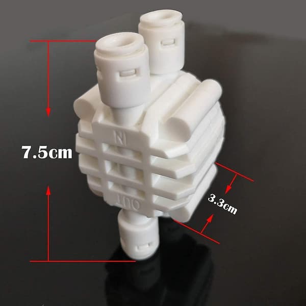 1/4\" 4-vejs automatisk lukkeventil, push-in fitting, til omvendt osmose RO vandfiltreringssystemer