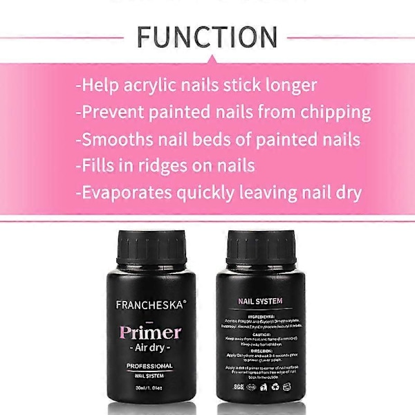 3 stk. 30 ml Hurtigt Lufttørrende Primer UV LED Gel Base Primer Soak Off Gel Coat Balancerende Væske Negle Primer Base Lak Polish Til Neglekunst